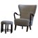 Slagelse Møbelfabrik, modern Danish lounge armchairs with beech footrests, 1960s.