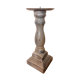 Gray patinated wooden candle holder
