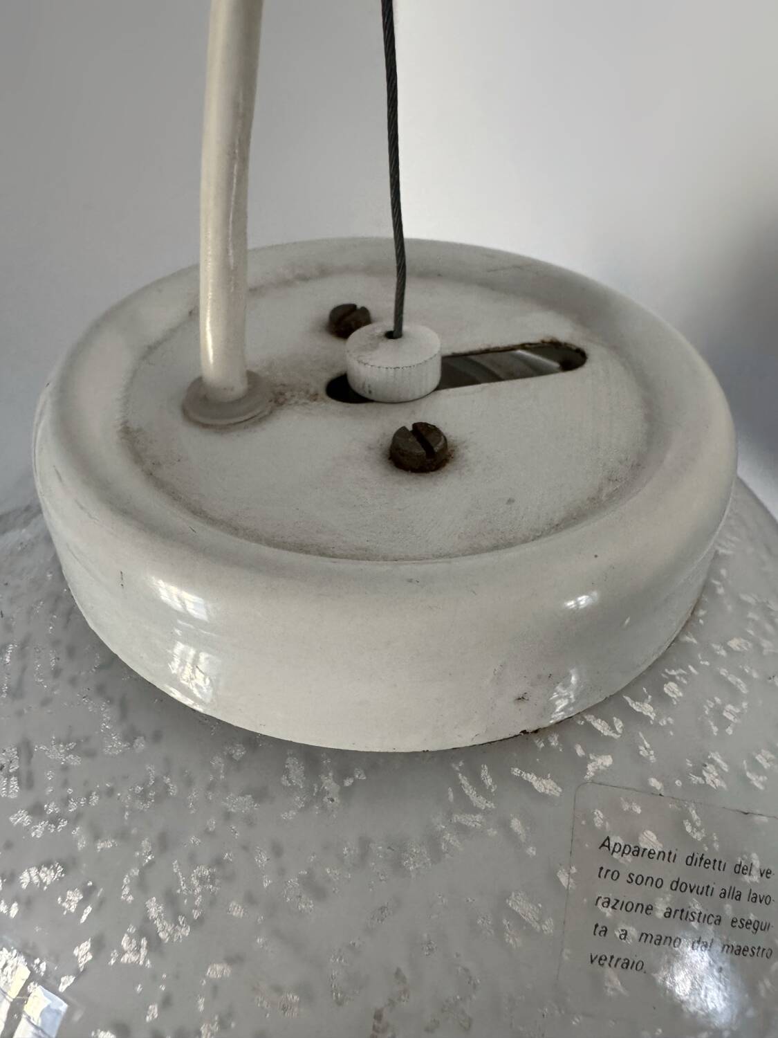 Murano glass flower pendant from the 1970s