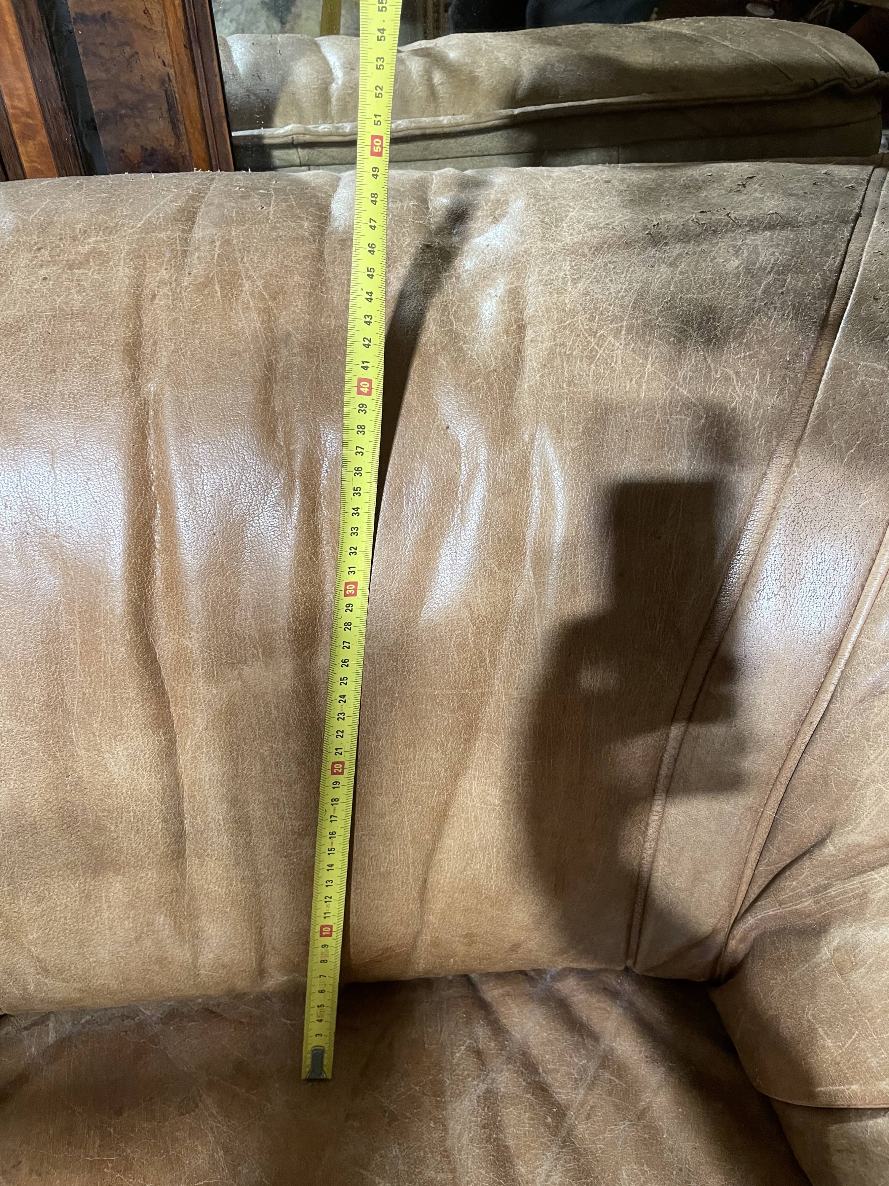 Pair of armchair heater leather havana 70"