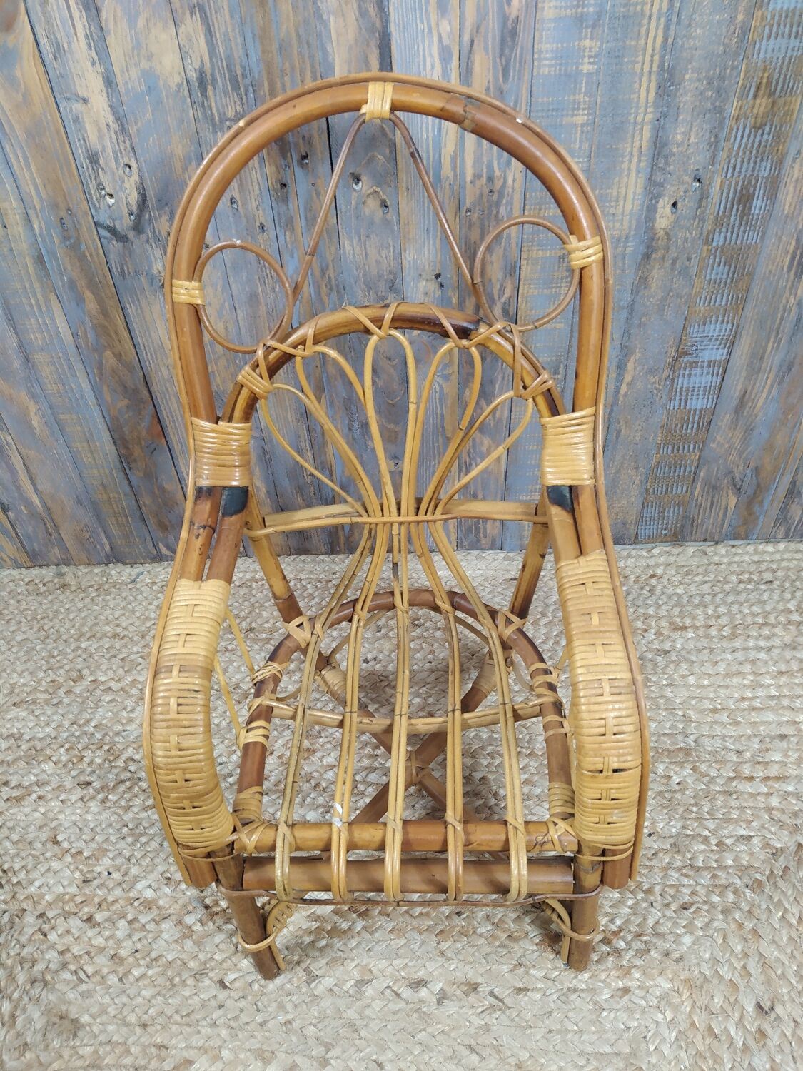 Fauteuil enfant rotin