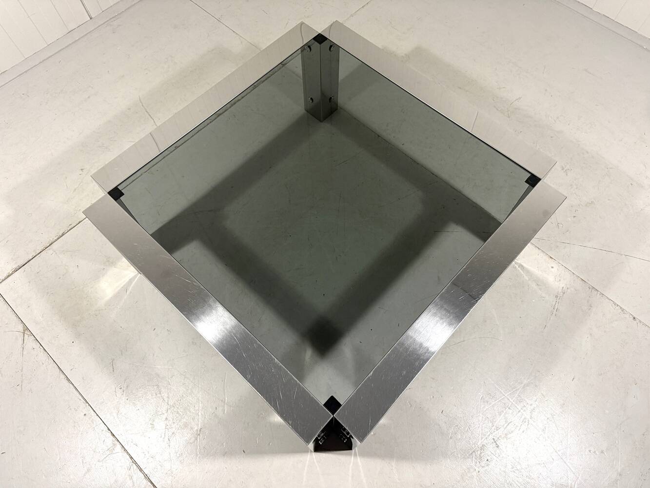 Chrome plated & smoked glass low coffee table 1960’s