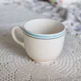Vintage Salins earthenware coffee cup - Floral pattern