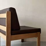 Modernist wooden armchair by Bauman, 1970 design.