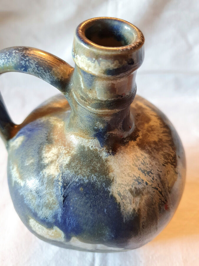 Paul Langeron blue glazed terracotta jug