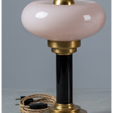 Lampe de chevet ou à poser art-déco • Verre ancien & Laiton patiné