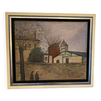 Landscape of Montmartre signed Edgardo Ribeiro