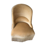 Yellow velvet toad armchair