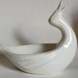 Empty pockets bird soap holder white ceramic Art-deco