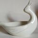 Empty pockets bird soap holder white ceramic Art-deco