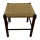 Vintage Wooden Stool With Rope Seat 60s Minimalist