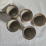 Set of 5 stoneware egg cups