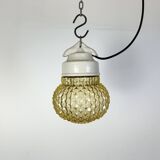 Vintage white porcelain pendant light, 1970s