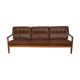 Danish 3 seater teak and leather sofa, 1960