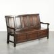 Antique English wooden bench / hall bench from the early 18th century