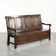 Antique English wooden bench / hall bench from the early 18th century