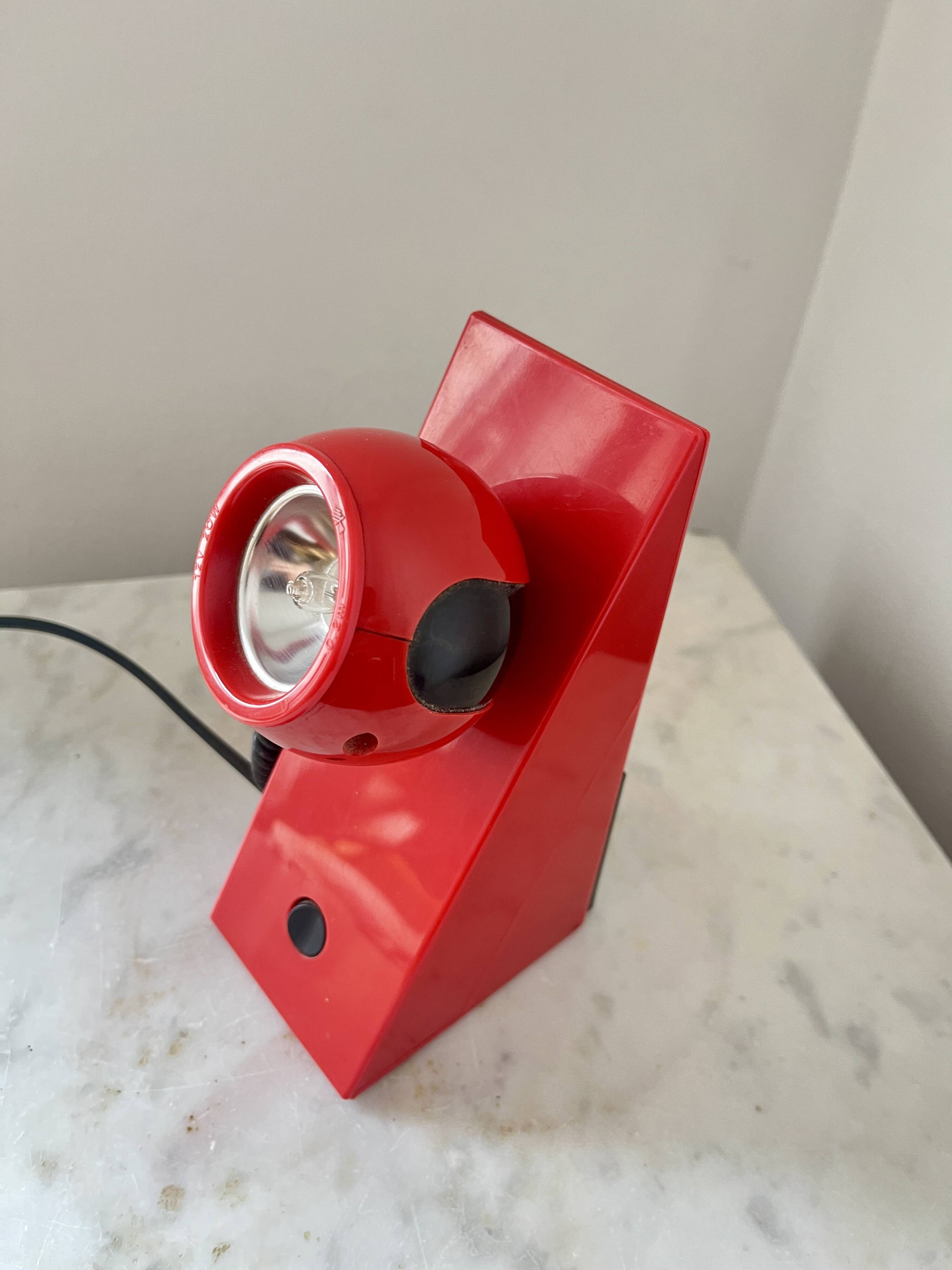 Vintage Space Age Red Magnetic Table Lamp by Brilliant Leuchten AG, Germany