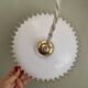 Vintage lampshade pendant light in white opaline