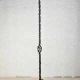 Large brutalist chain floor lamp