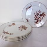 Set of 6 vintage Sarreguemines Danish porcelain dinner plates