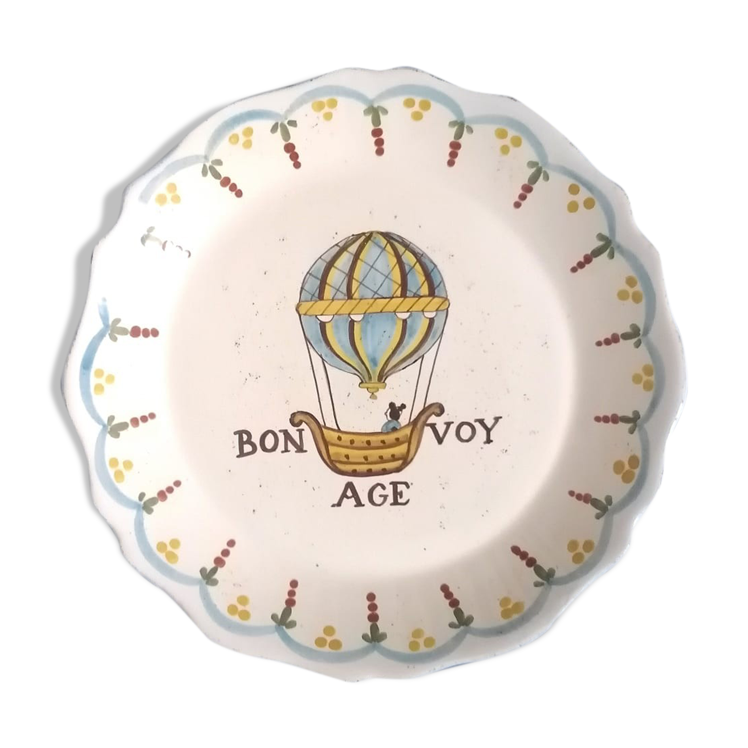 Plate decoration with balloon earthenware Hadancourt