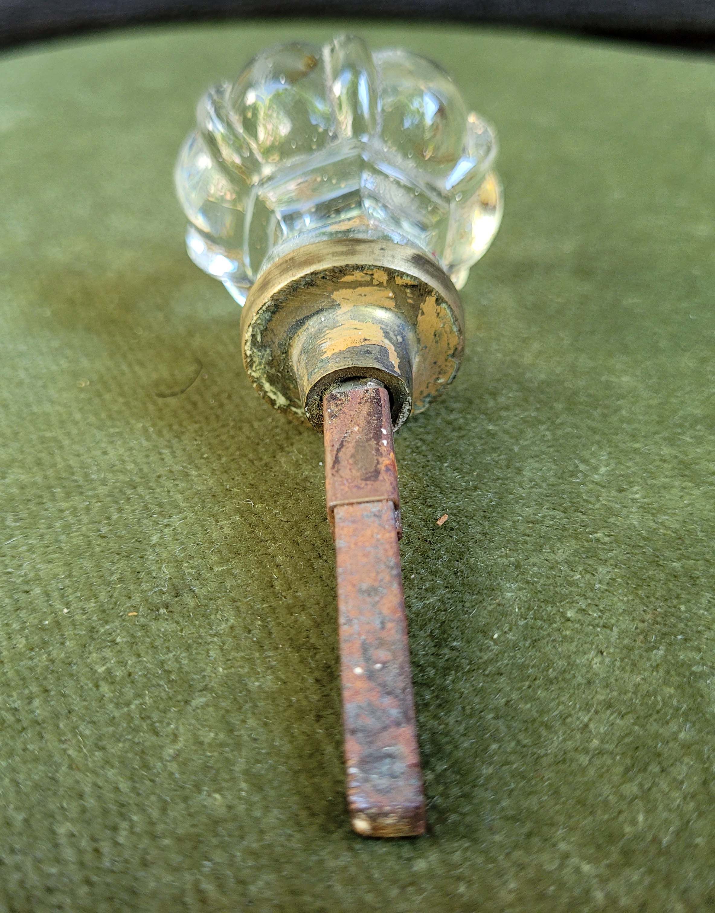 Vintage (1930-40th) french glass brass and metal doorhandle
