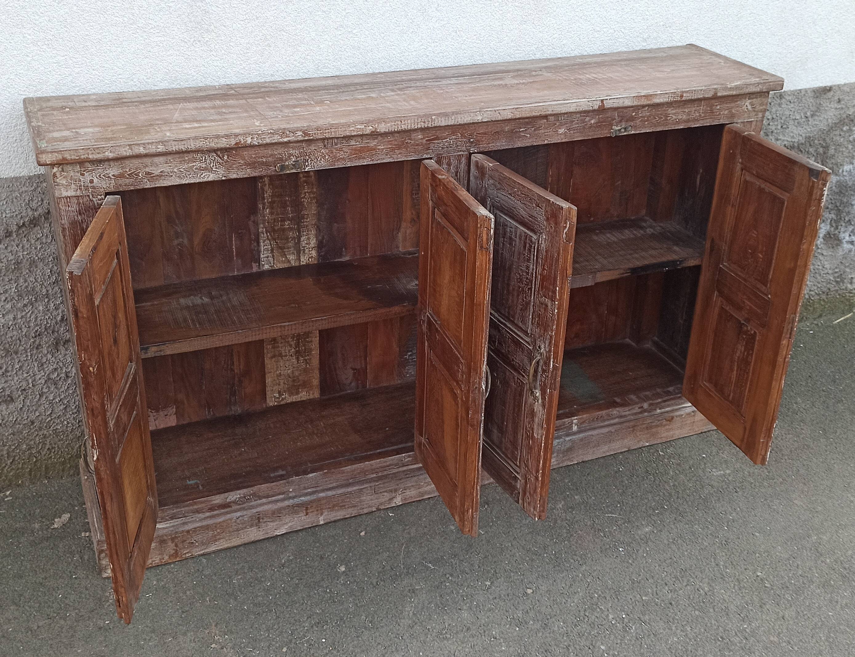 Old wooden sideboard with 4 doors