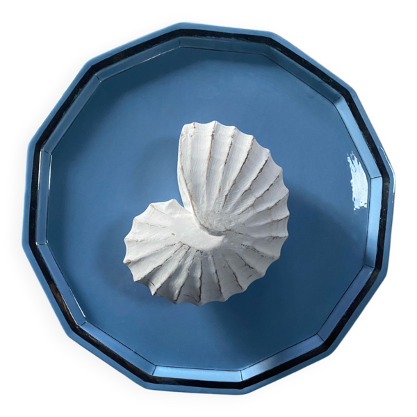 Plateau Art Déco Longwy en faïence ancien