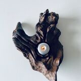 Raw vine candle holder