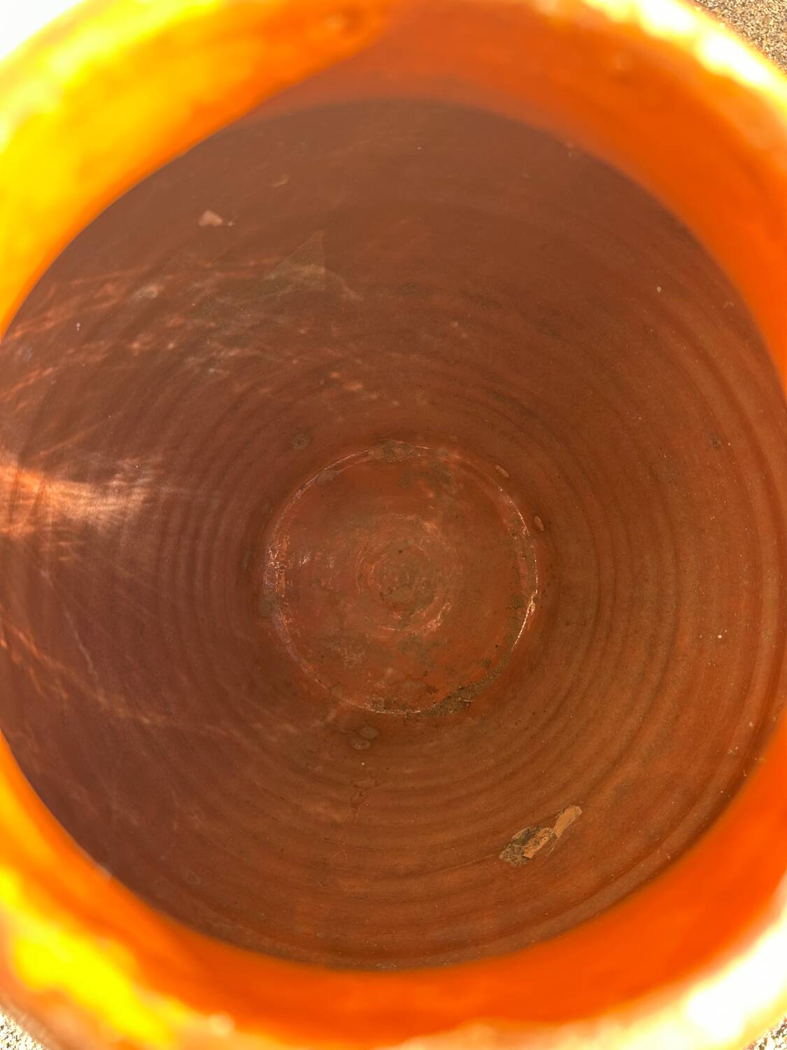 Glazed terracotta water jar, old Ardèche craftsmanship, 1800