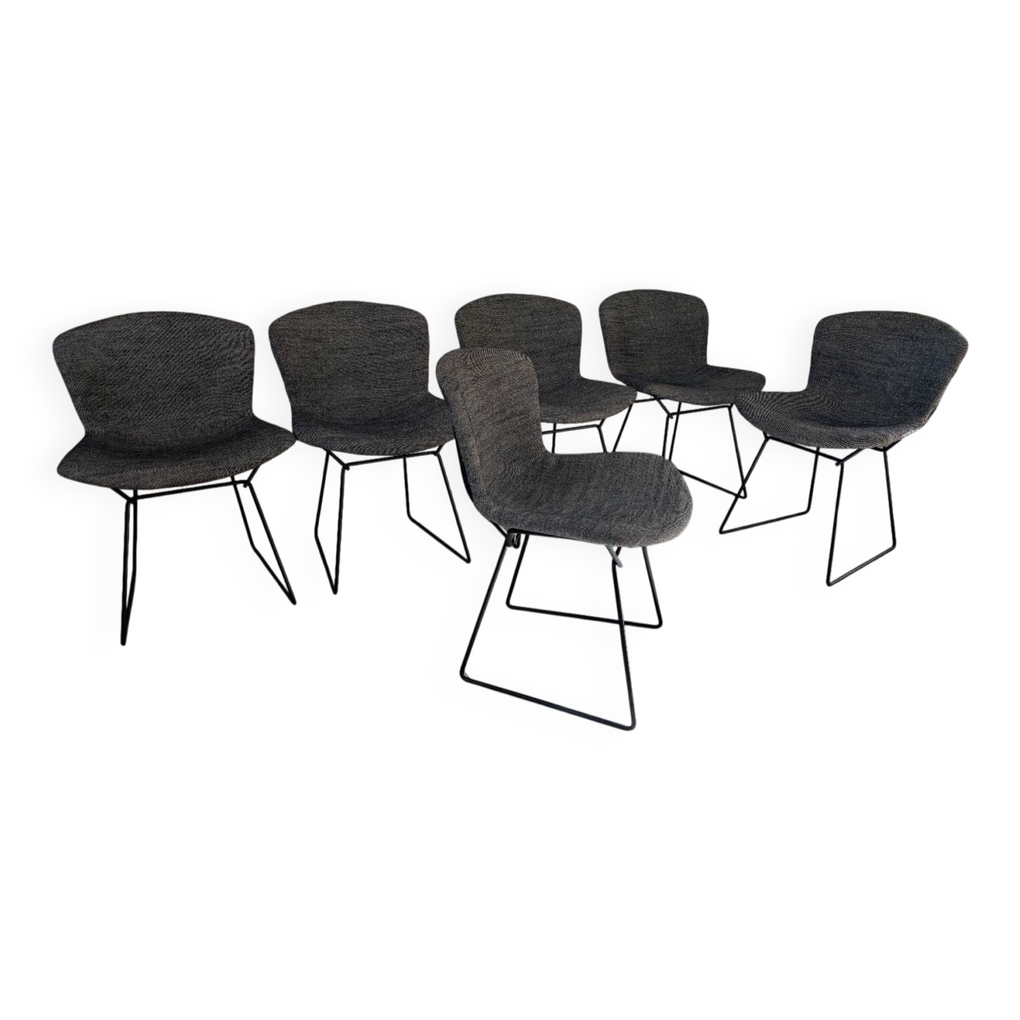 6 chaises Harry Bertoia pour Knoll modèle Wire '420'