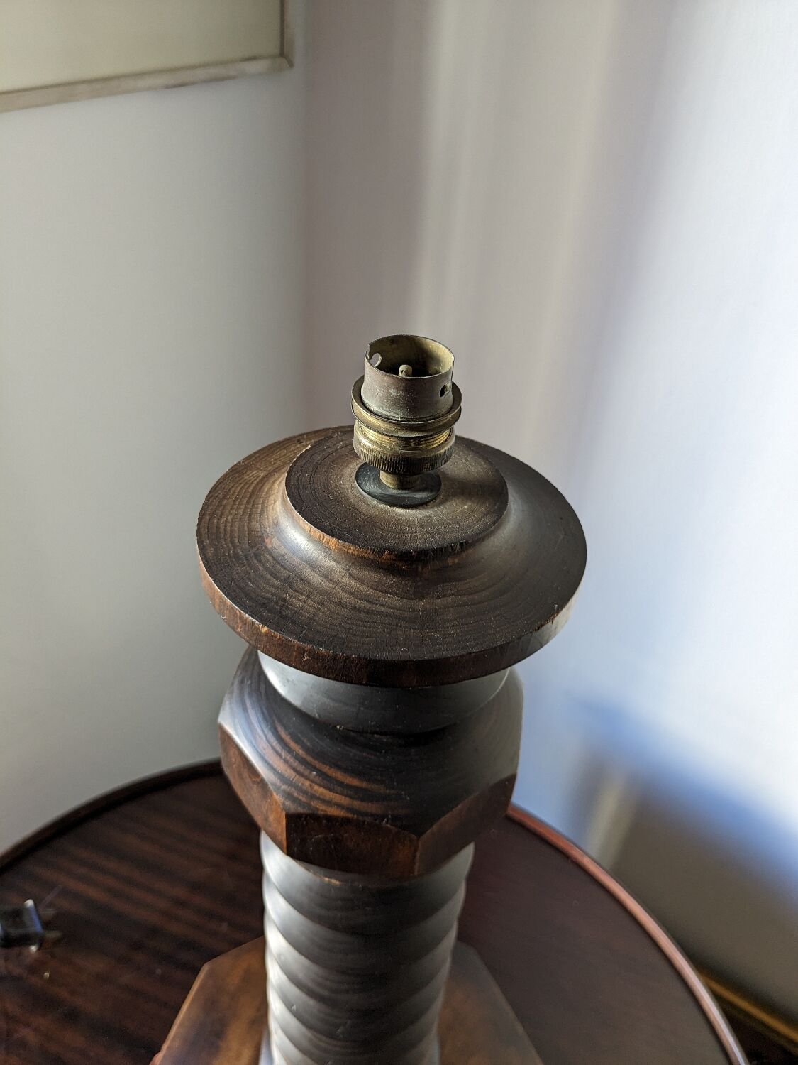 Large brutalist art deco Dudouyt style lamp