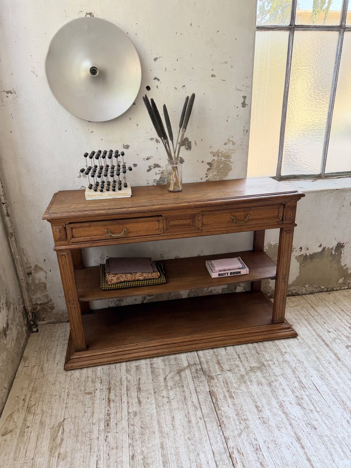 19th-century oak console table