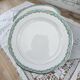 Set of 11 Longwy France earthenware dinner plates, Trianon model