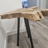 Side table in raw solid wood