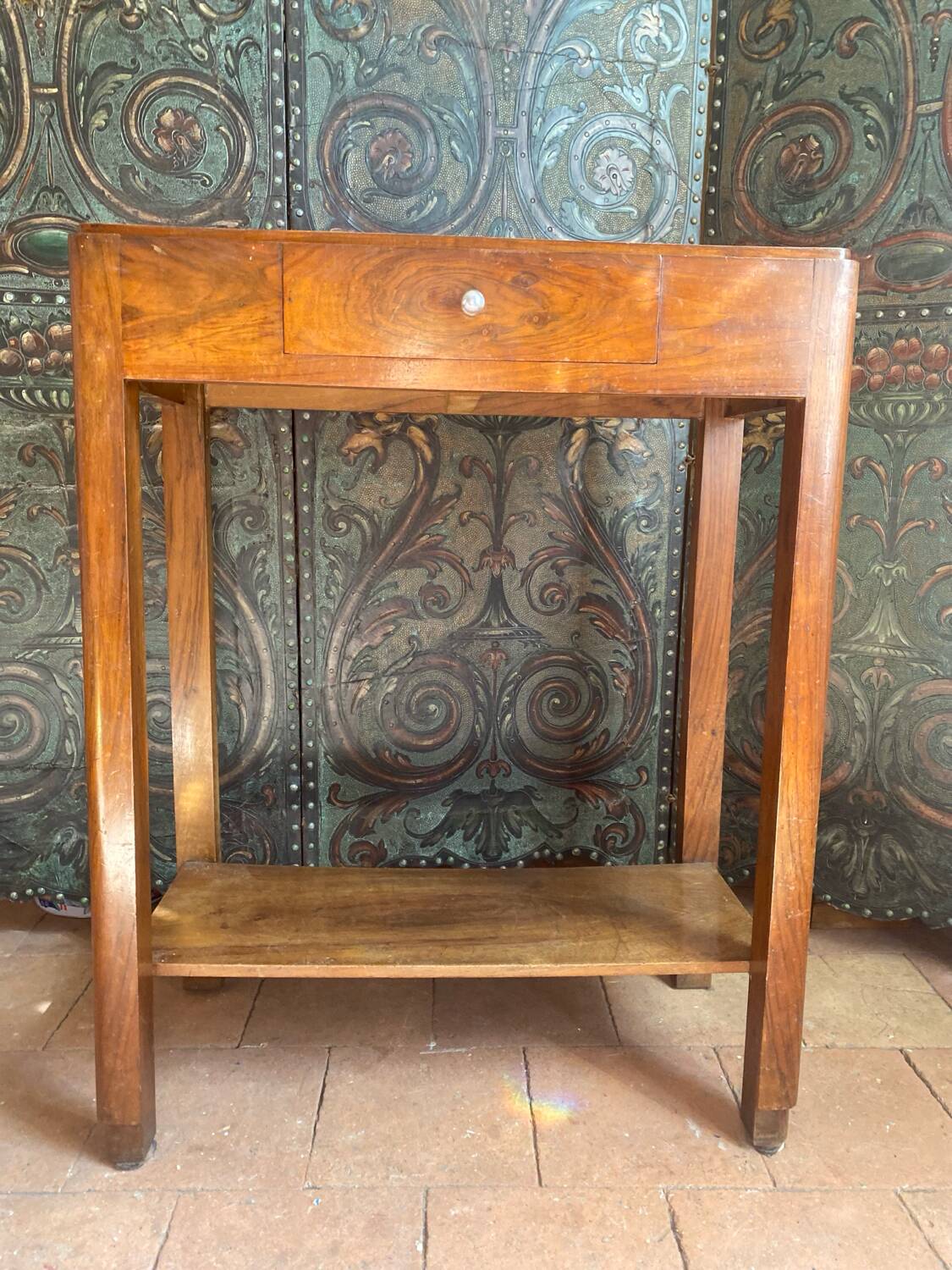Small walnut console from the Art Deco period