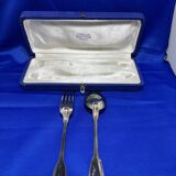 silver metal spoon and fork box