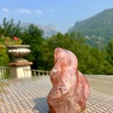 Hematoid Quartz Crystal Flame Sculpture