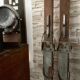 Pair of vintage wooden skis