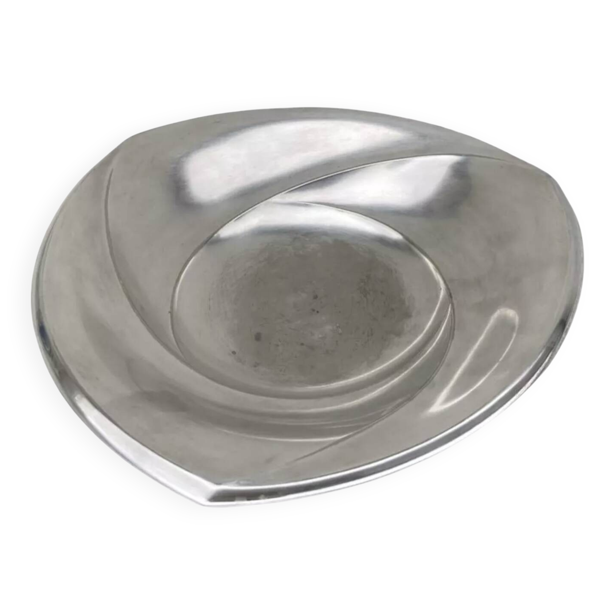 Art Deco ball footed dish with silver metal