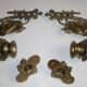 2x Art Nouveau Swivel Arm Piano or Wall Candle Holders Brass Dragon Griffin