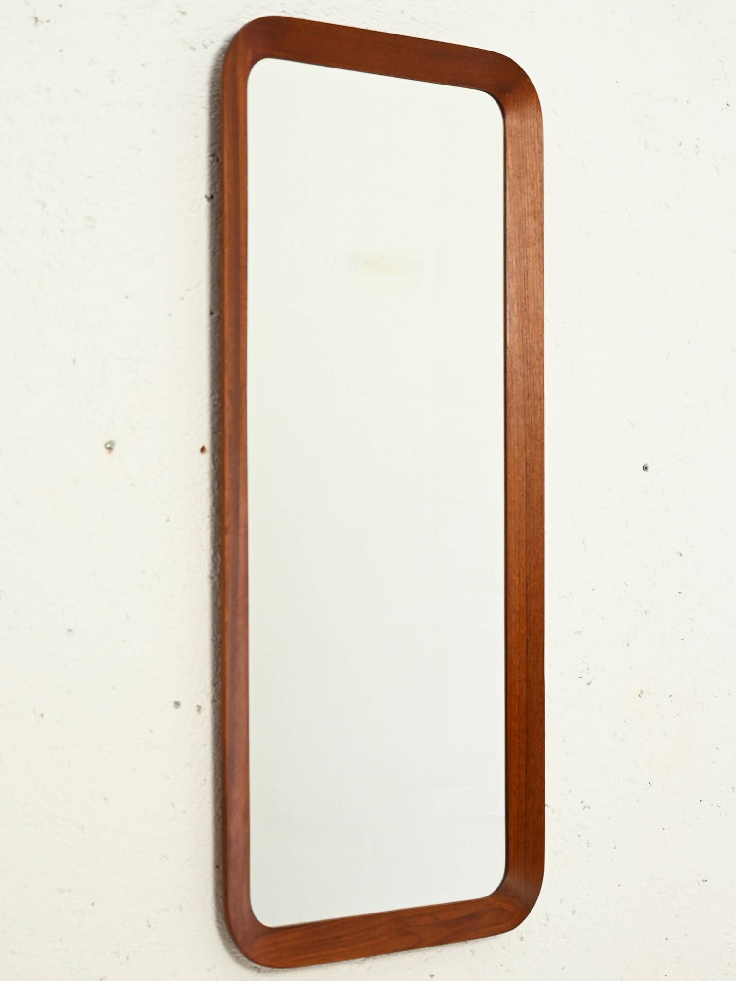 Teak mirror with beveled frame
