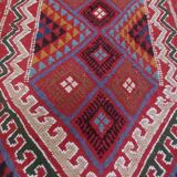 Handmade red Berber margoum carpet