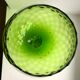 Italian vase, cup in green glass 70s