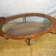 Table basse organique en teck et verre, années 1960