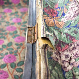 Black vintage wooden trunk