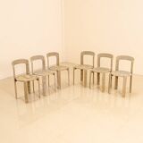 Set of 6 khaki chairs by Bruno Rey for Dietiker 70's