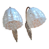 pair of art deco wall lights