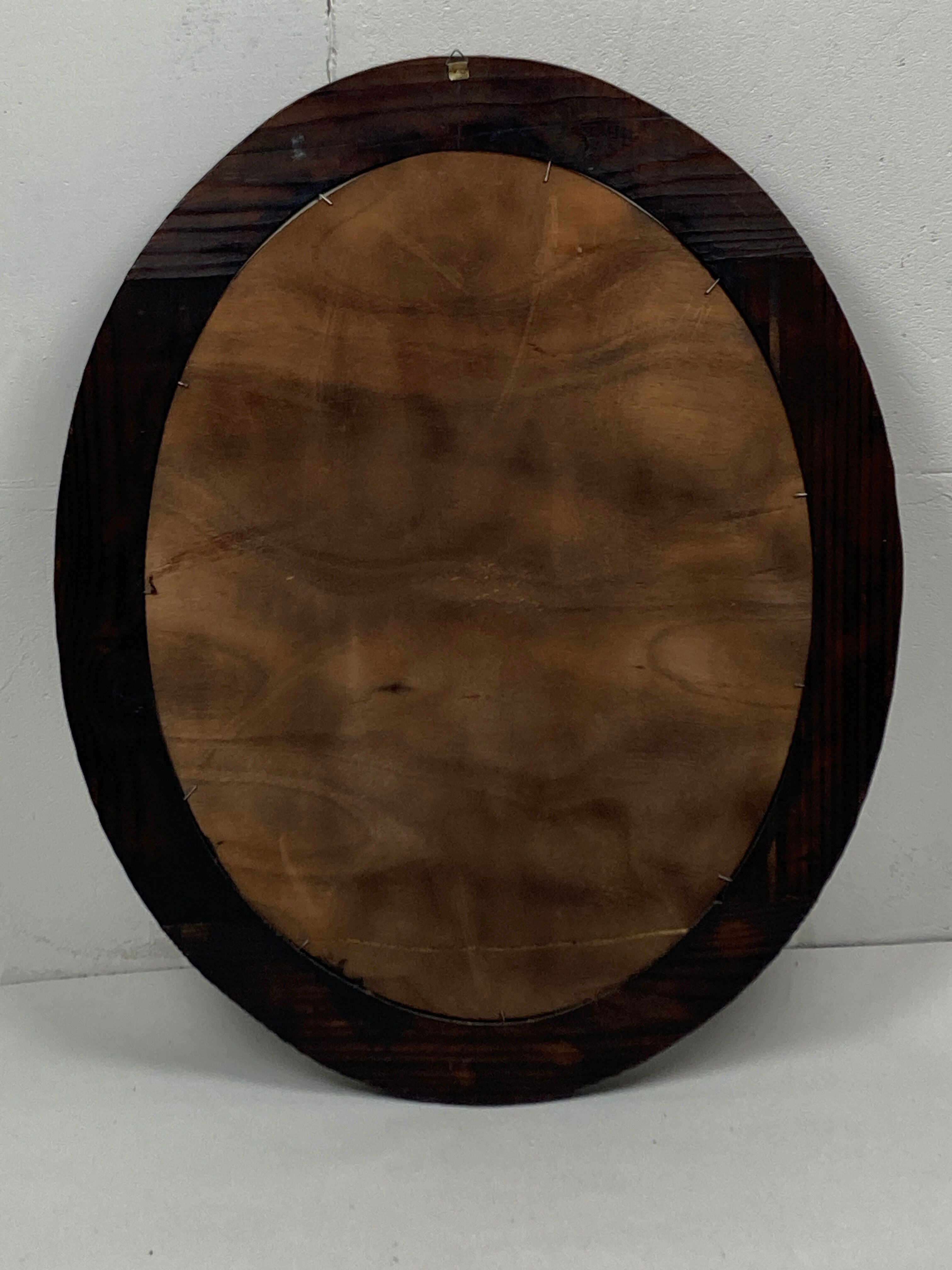 Midcentury brutalist handmade wooden mirror, Belgium 1960s