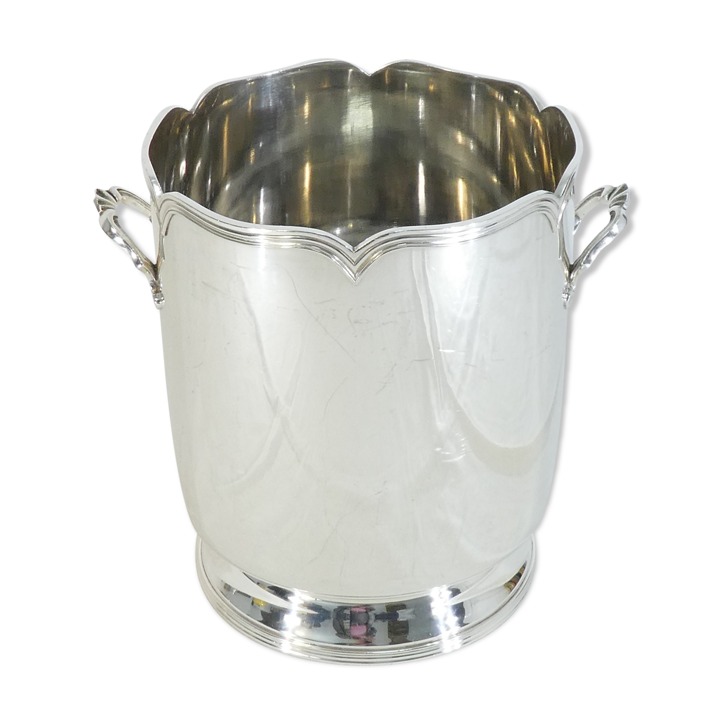 Louis XV-style silver metal Champagne bucket